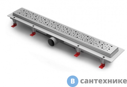 картинка Водоотводящий пластиковый желоб AZARIO D40 (боковой слив) с решеткой Drops 550 мм (AZ-CH 550 D)