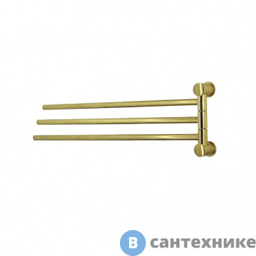 картинка Держатель WasserKRAFT K-1033BRUSHED GOLD полотенец тройной
