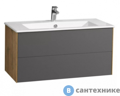 картинка Тумба под раковину Акватон Сохо 100 Дуб Веллингтон/Графит софт (1A258201AJA00)