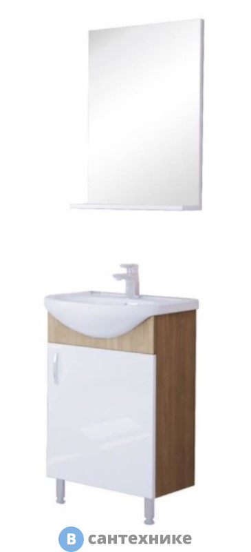 Комплект мебели Grossman ЭКО-52 3 в 1 комбинированный (зеркало, тумба, раковина)