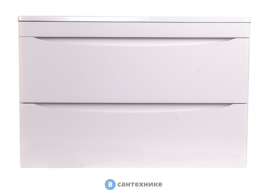 Тумба под раковину Style line подвесная Бергамо мини 90 (2 ящ.) Люкс антискрейтч белый, PLUS (2000949237176)