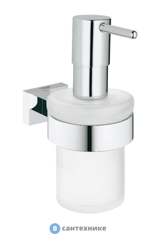 Дозатор Grohe 40756001 Essentials Cube жид. мыла с держ.