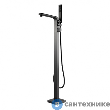 картинка Смеситель Black&White U7642GM для ванны, отдельностоящий, тёмно-серый