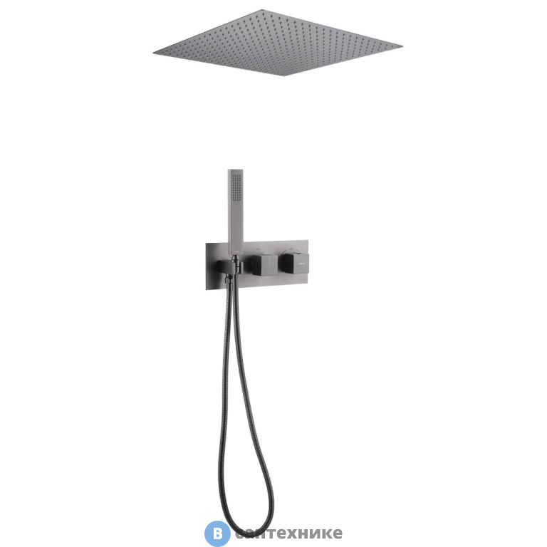 Душевая система ABBER Daheim AF8255NG скрытого монтажа без излива, термостат, никель