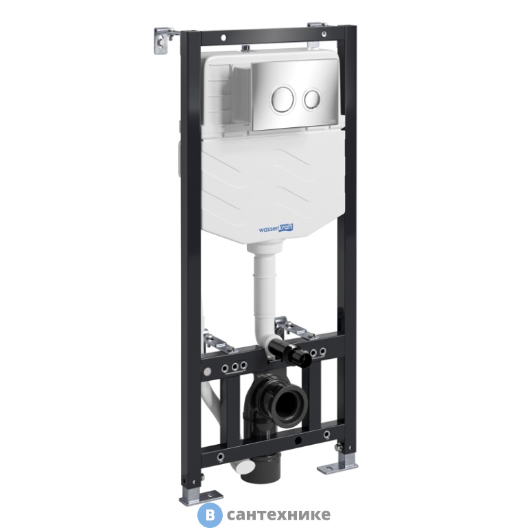 Инсталляция WasserKRAFT Aller 10TLT.010.ME.CH01 для унитаза, кнопка смыва (хром)