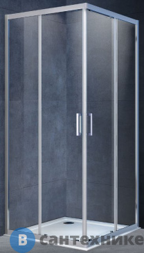 картинка Душевой уголок Vincea Alpha VSS-3AL100CL, 1000*1000, хром, стекло прозрачное, без поддона