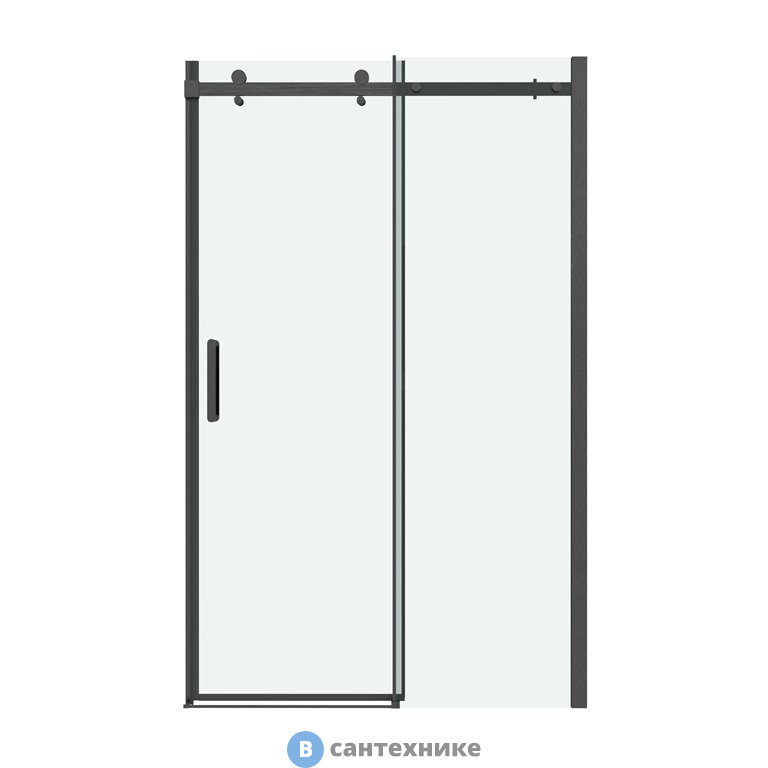 Дверь в нишу Grossman Classic 100.K33.04.100.42.00 (100*195) графит сатин, стекло прозрачное