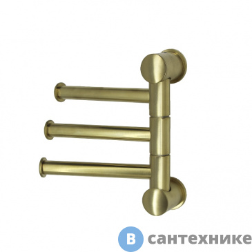 картинка Держатель WasserKRAFT K-1053BRUSHED GOLD полотенец тройной