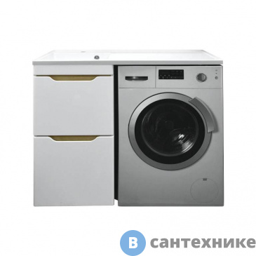 картинка Тумба AZARIO Magenta 120 под с/машинку (56) с раковиной Magenta 120 левая белая (CS00078395)