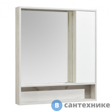 картинка Зеркало-шкаф Акватон Флай 80 Белый/Дуб КРАФТ бел (1A237702FAX10)