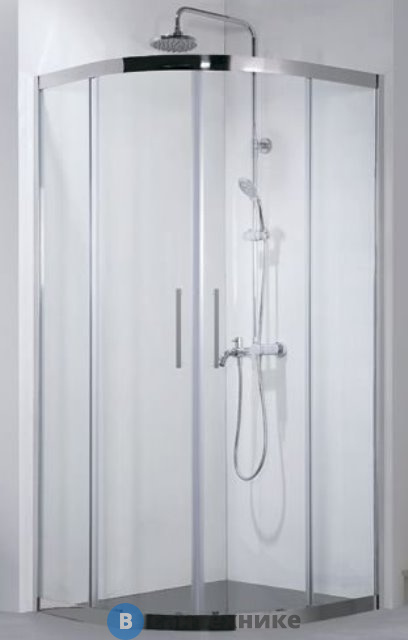 Душевая шторка Aquanet NPE2142 DELTA (1000х1000х2000) нерж сталь стекло прозрачное 8 мм (R550) (183842)