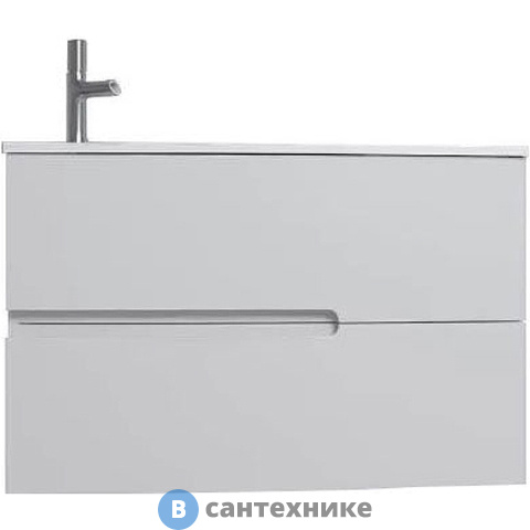 Тумба под раковину Jacob Delafon EB1888RU-G1C Nona с интегрированными ручками, глянцевый белый, 80 см, 2 ящика