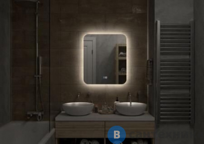 картинка Зеркало Континент Burzhe Led 600х700 с функцией антизапотевания, холодная подсветка (ЗЛП2288)