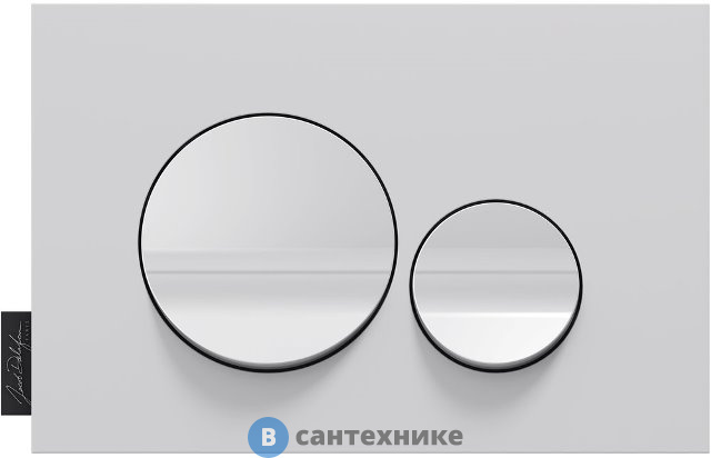 Клавиша смыва Jacob Delafon E20859-00-MWH круглый дизайн (матовый белый/глянцевый белый)