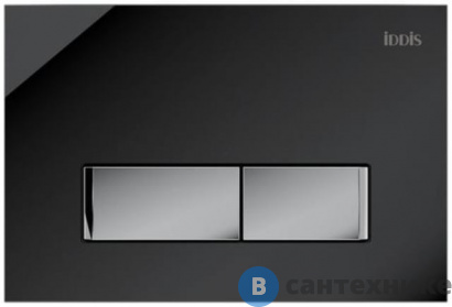 картинка Клавиша смыва IDDIS Uniglass UNG10GBi77 универсальная, чёрное стекло