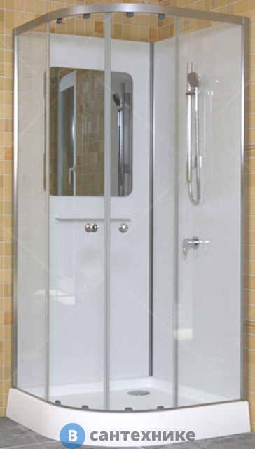 Душевая кабина RGW AN-208 100*100*200 полукруг/мат. хром/прозрачное/5 мм (381320800-12)