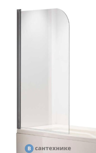 Душевая шторка Taliente TA-0814CP на ванну прозр. стекло 6 мм, хром профиль 80*140 см