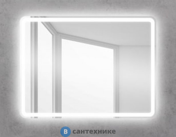 Зеркало BelBagno SPC-MAR-600-800-LED-BTN с встроенным светильником и кнопочным выключателем 600x30x800