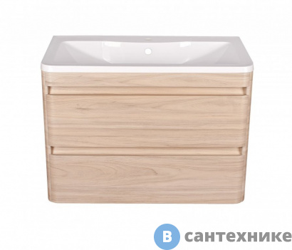 картинка Тумба под раковину Style line Атлантика 100, Люкс ясень перламутр, подвесная PLUS (2000949229942)