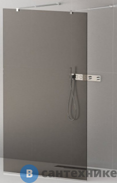 картинка Душевая перегородка Cezares LIBERTA-L-2-120-GR-Cr с возможностью двустороннего входа, стекло графит, профиль хром, 1200x1950 мм