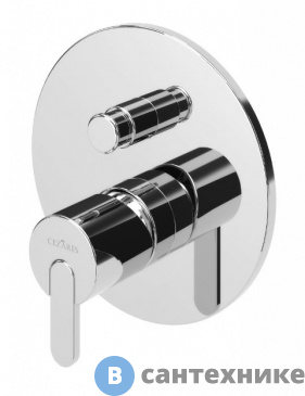 картинка Смеситель Cezares LEAF-VDIM-01 встраиваемый, однорычажный на 2 выхода, хром