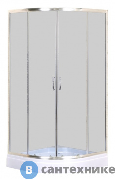 картинка Душевой уголок Loranto CS-8015GB 90*90*215 с низким поддоном 13 см, серое стекло, профиль хром