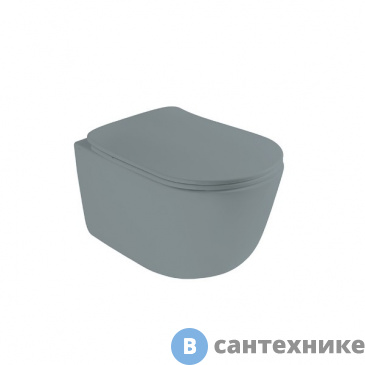 картинка Унитаз подвесной AXA Eva 8801009 550х360 мм, безободковый, Grey Matt, без сиденья