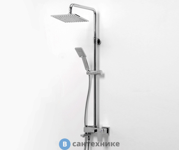 Душевая стойка WasserKRAFT A17701 со смесителем для ванны, 80/115 x 55,1 см латунь, хромоникелевое покрытие