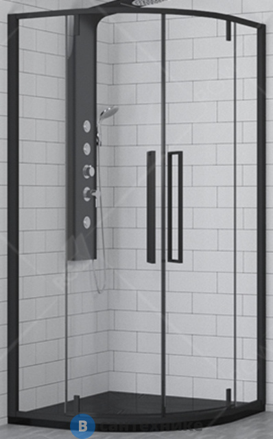 Душевой уголок RGW SV-53 B 80*80*200 полукруг/чёрный/прозрачное/6 мм (06325388-14) без поддона