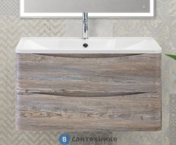 Тумба под раковину BelBagno 80 см ACQUA-800-2C-SO-PS подвесная с двумя выкатными ящиками, Pino Scania