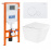 Комплект BelBagno 3 в 1 BB3103CHR/SC/BB002-80/BB014-SR-BIANCO (унитаз подвесной с сиденьем BelBagno DUE BB3103CHR/SC + система инсталляции для унитазов BelBagno BB002-80 с кнопкой смыва BB014-SR-BI)