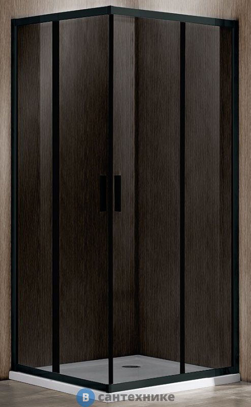 Душевой уголок Vincea Garda VSS-1G1112CGB, 1200*1100, черный, стекло тонированное, без поддона