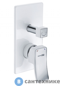 картинка Смеситель WasserKRAFT Aller 10641 White для ванны и душа латунь, комбинированное покрытие