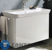 Тумба Burgbad Iveo подвесная с умывальником с 1 отв под смес. 1000х492х721 мм.2 выдв. ящика, сифон в компл. F2833 белый глянц. (SFEN100F2833G0161C0001*1)