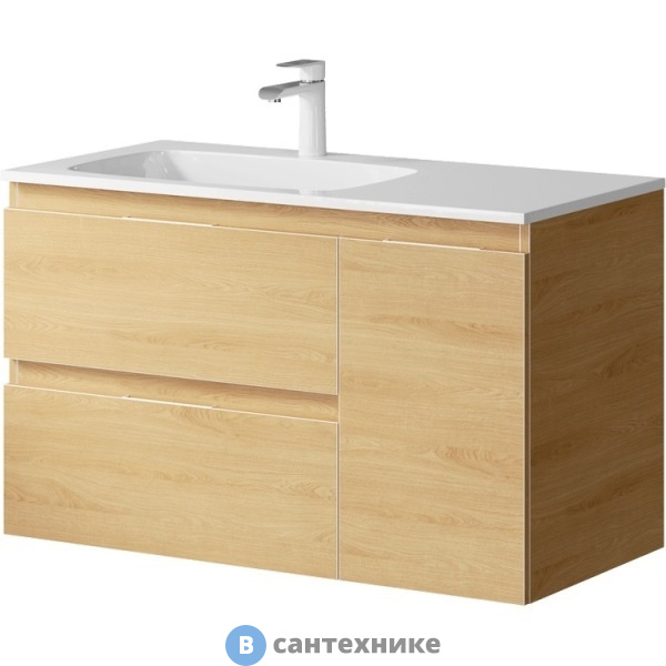 Тумба под раковину Aqwella ACCENT 92 ACC0109LDZ (подвесная, дуб золотой)