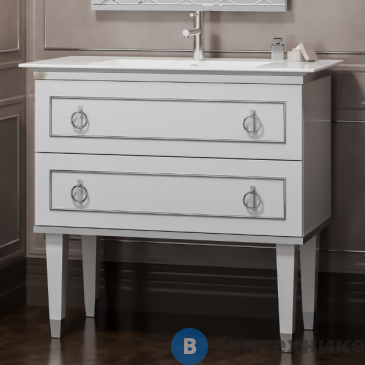 картинка Тумба под раковину SMILE Порто 80, цв. белый/хром