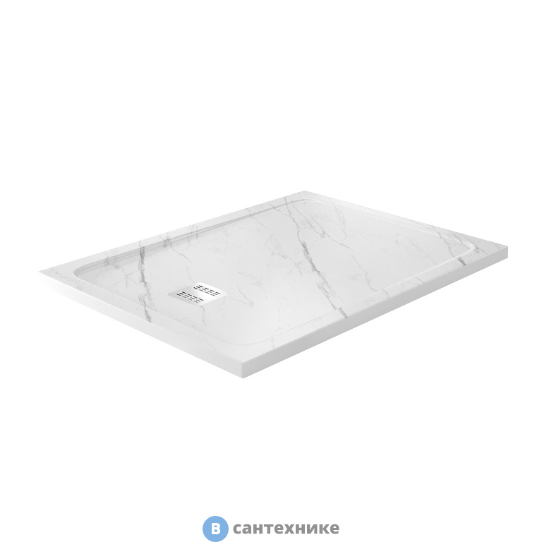 Душевой поддон WasserKRAFT Rhin 44T07 1200*900*40, искусственный камень, белый, без сифона