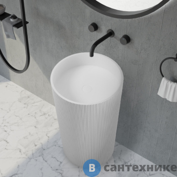 картинка Раковина ABBER Stein AS2501-H отдельностоящая белая матовая