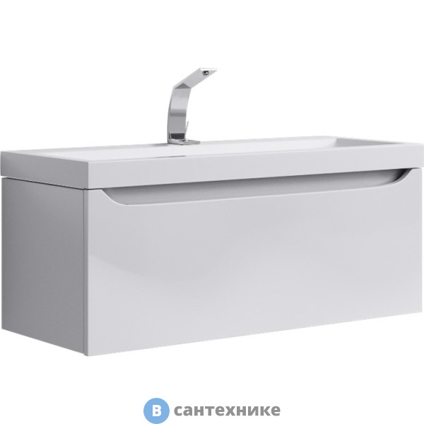 Тумба под раковину Aqwella VERONA 100 Ver.01.10/W (подвесная, белый)