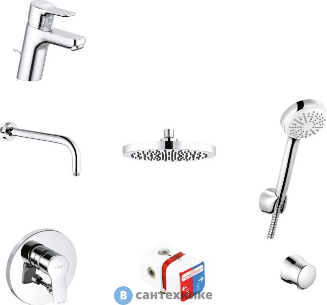 Встраивамый комплект Kludi 376300565 PURE&EASY 7в1