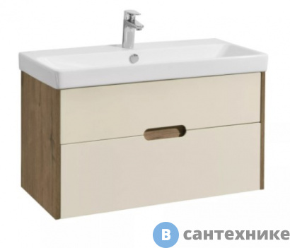 картинка Тумба под раковину Акватон Оливия 90 Бежевый/Дуб веллингтон (1A254401OLVG0)