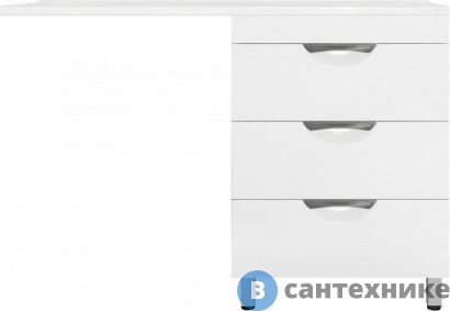 картинка Тумба Style line напольная Даллас ЛЕОН 120 (3 ящ.) Люкс белая, PLUS (2000949238029)