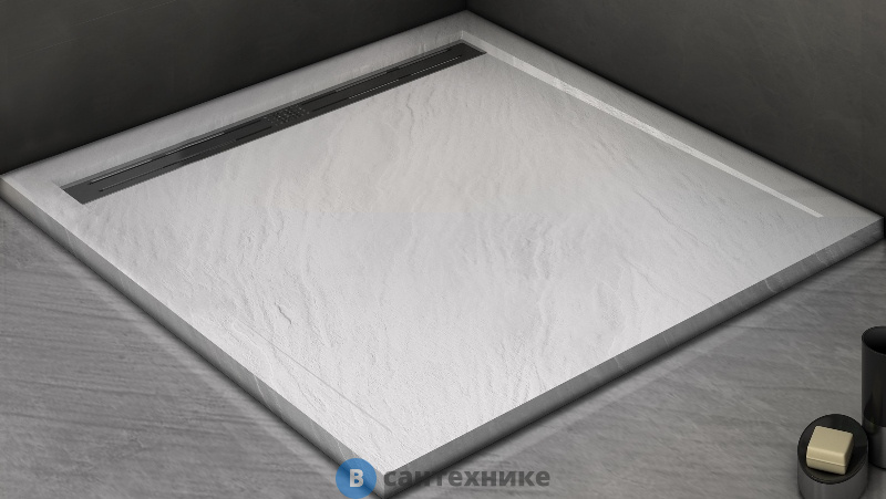 Душевой поддон WELTWASSER WW TRS 80 STONE-WT Белый 800х800х30 мм