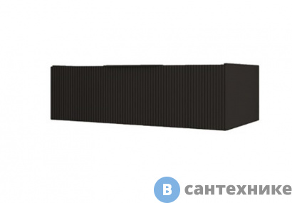 картинка Тумба под раковину Cezares PREMIUM подвесная с выдвижным ящиком, 55422 Plisse Nero opaco, 90x44x25