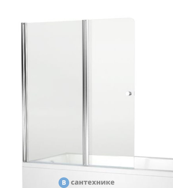 Шторка для ванны Aquanet NF6222-pivot Alfa 4, 2 стекла универсальная 1220*1400 ст прозр 5 мм,проф хр (196049)