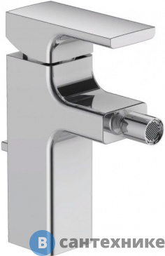 картинка Смеситель Jacob Delafon STRAYT E98338-CP для биде с донным клапаном и гибкой подводкой (хром)