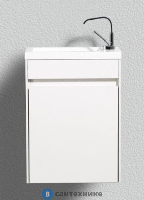 Тумба под раковину BelBagno 45 см PIETRA MINI-460-1A-SO-BL-R подвесная с одной дверкой Bianco Lucido