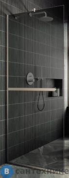 картинка Душевая перегородка в профиле MaybahGlass 1950*790 Стекло 8 мм Графит +Полотенцесушитель (MGD-729-5у)