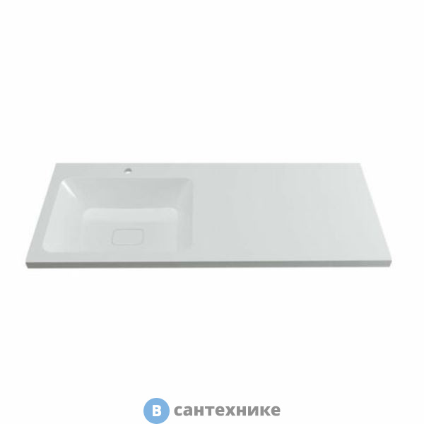 Раковина Orange OP-110RAL Камилла 110 левая для тумбы под стиральную машину Orange OPTIMA, 110х48х18 см (OP-110RAL / ST-110RAL)