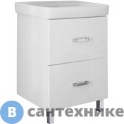 Тумба Mixline СТИВ-60 напольная 2-ящика белая, под умывальник Fest-60 (539013)